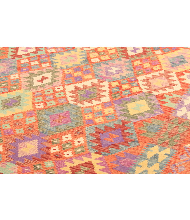 303x202cm  Afghanischer orientalischer Wollteppich handgefertigter Kelim-Teppich