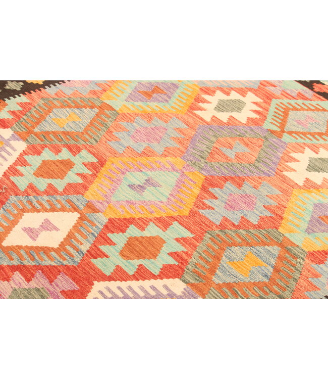 303x202cm  Afghanischer orientalischer Wollteppich handgefertigter Kelim-Teppich