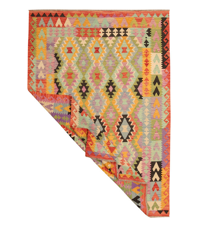 297x204cm Schöner teppich handgewebter Kelim-Wollteppich Orientalischer Teppich