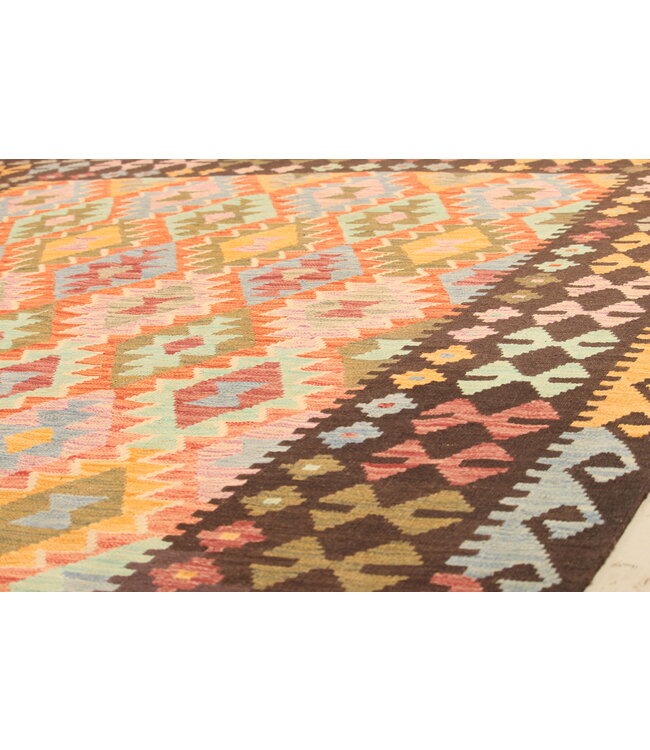 299x206cm  Afghanischer orientalischer Wollteppich handgefertigter Kelim-Teppich