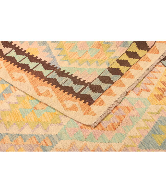 305x207cm Afghanischer orientalischer Wollteppich handgefertigter Kelim-Teppich