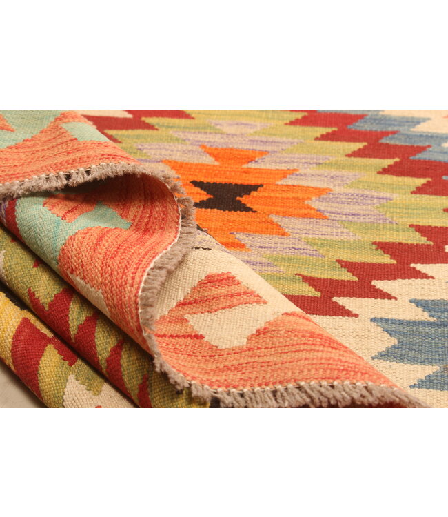 300x195cm Schöner teppich handgewebter Kelim-Wollteppich Orientalischer Teppich