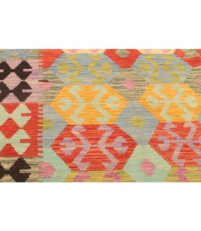 295x198cm Handgewebter Traditioneller Kelim Teppich Woll