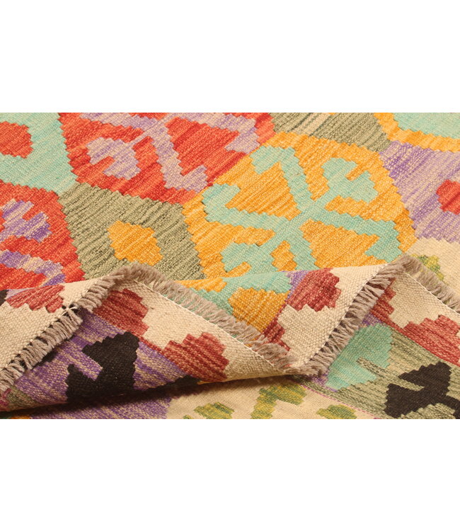 295x198cm Handwoven Traditional Kelim Area Rug Wool Carpet