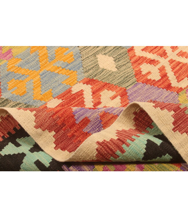 295x198cm Handwoven Traditional Kelim Area Rug Wool Carpet