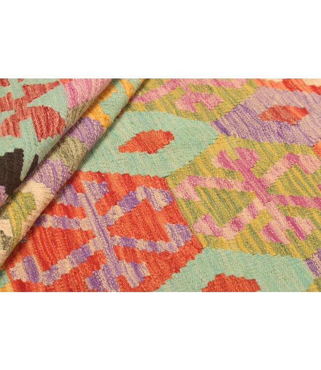 295x198cm Handwoven Traditional Kelim Area Rug Wool Carpet