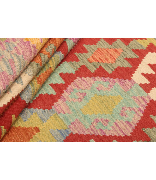 310x203cm Afghanischer orientalischer Wollteppich handgefertigter Kelim-Teppich