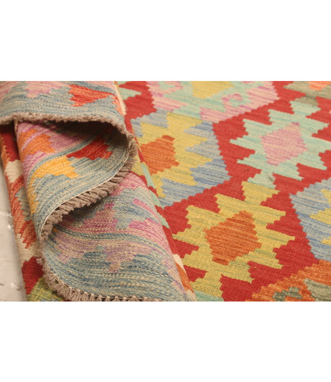 310x203cm Afghanischer orientalischer Wollteppich handgefertigter Kelim-Teppich