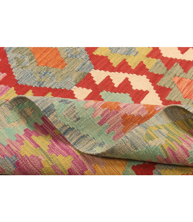 310x203cm Afghanischer orientalischer Wollteppich handgefertigter Kelim-Teppich