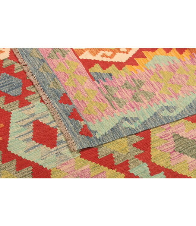 310x203cm Afghanischer orientalischer Wollteppich handgefertigter Kelim-Teppich