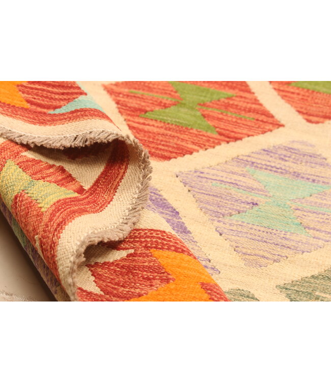 300x200cm  Afghanischer orientalischer Wollteppich handgefertigter Kelim-Teppich