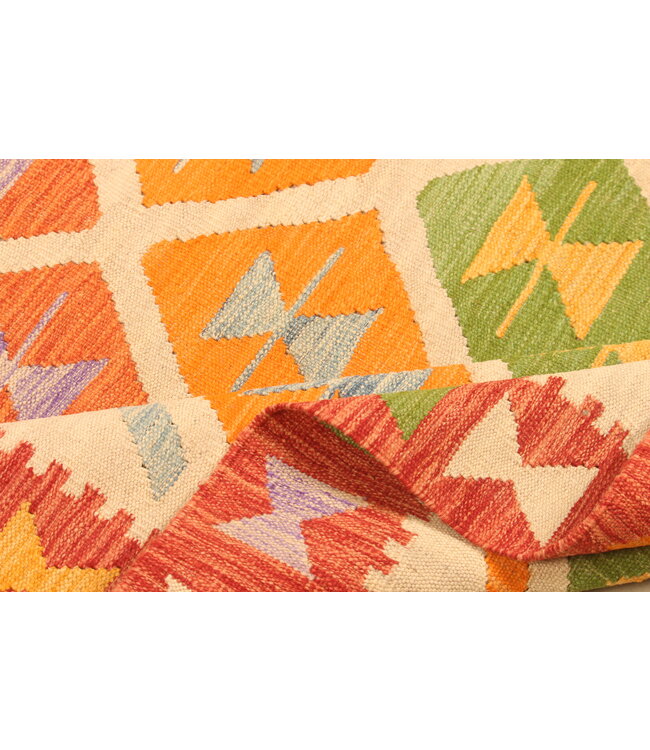 300x200cm  Afghanischer orientalischer Wollteppich handgefertigter Kelim-Teppich