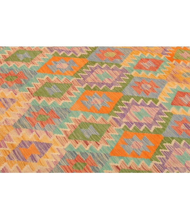 290x204cm Handwoven Traditional Kelim Area Rug Wool Carpet