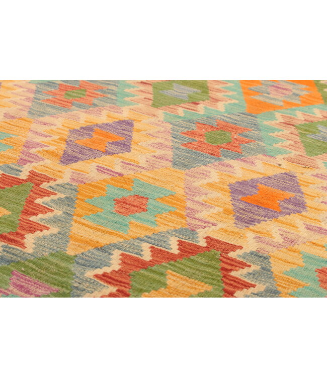 290x204cm Handgewebter Traditioneller Kelim Teppich Woll