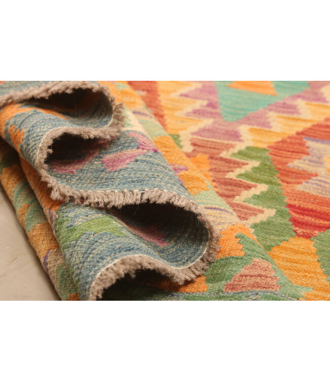 290x204cm Handgewebter Traditioneller Kelim Teppich Woll