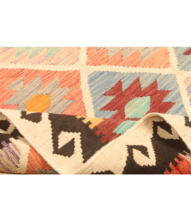 300x200cm Afghanischer orientalischer Wollteppich handgefertigter Kelim-Teppich