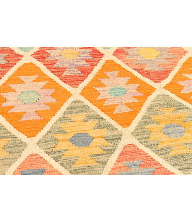 300x200cm Afghan Oriental wool carpet Handmade Kelim Rug