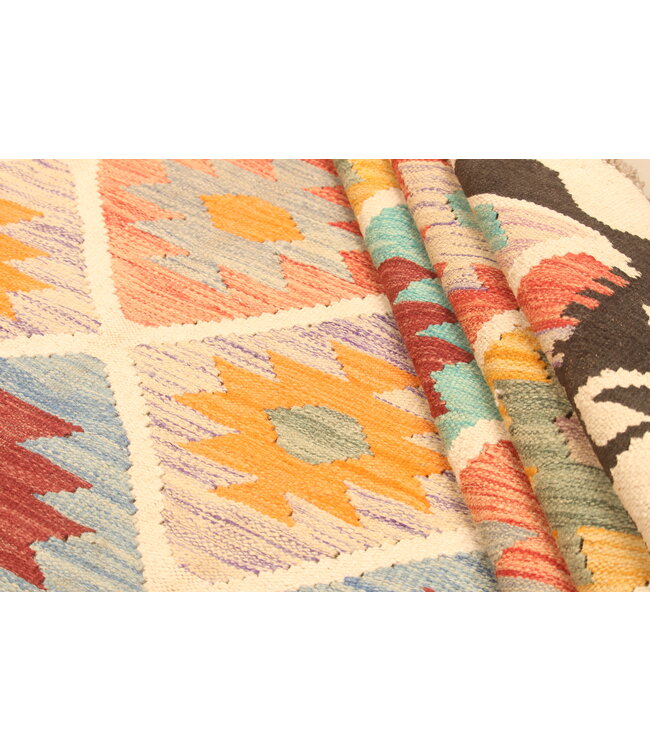 300x200cm Afghan Oriental wool carpet Handmade Kelim Rug