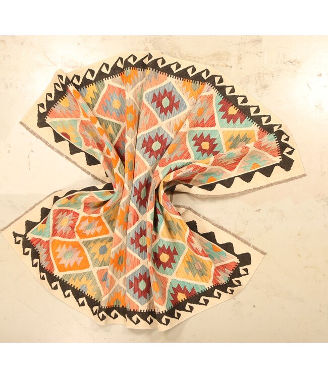 300x200cm Afghanischer orientalischer Wollteppich handgefertigter Kelim-Teppich