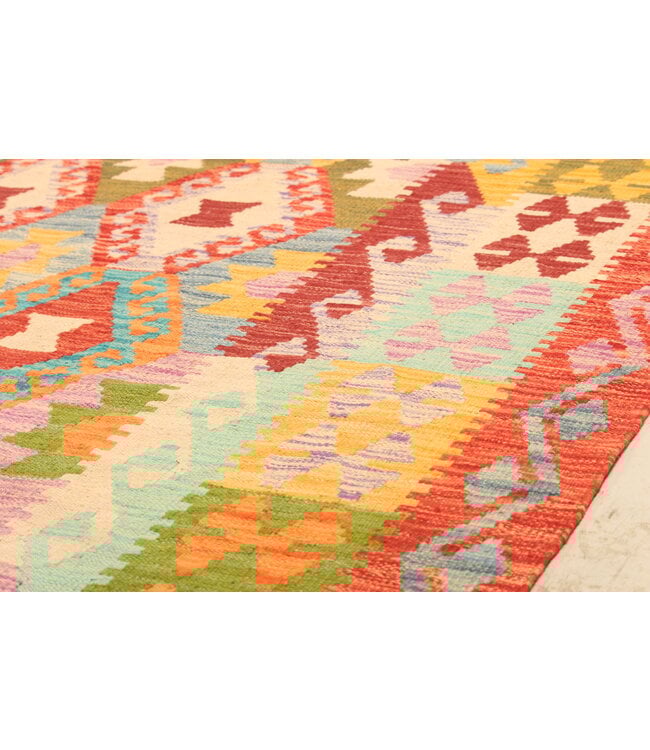 301x204cm Handgewebter Traditioneller Kelim Teppich Woll