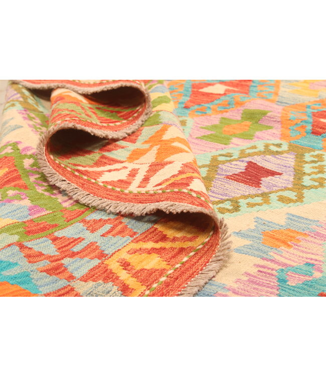 301x204cm Handwoven Traditional Kelim Area Rug Wool Carpet