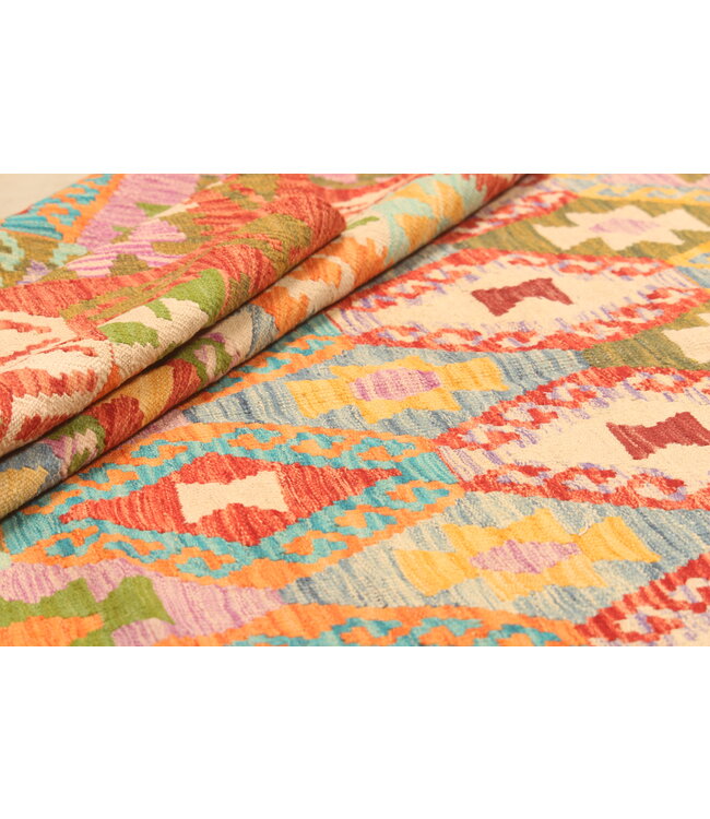 301x204cm Handwoven Traditional Kelim Area Rug Wool Carpet