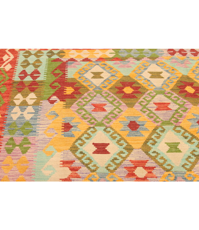 301x2043cm Handgeweven Traditionele Kelim Vloerkleed Wol Tapij