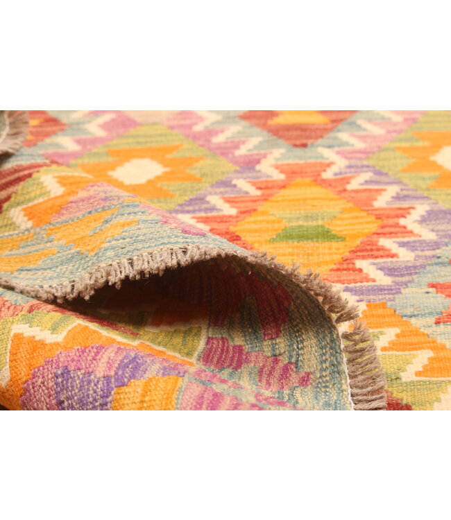 292x203cm Handgewebter Traditioneller Kelim Teppich Woll