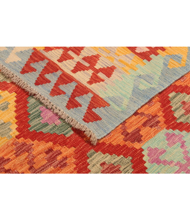 308x207cm Afghanischer orientalischer Wollteppich handgefertigter Kelim-Teppich