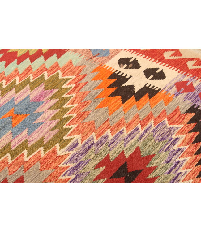 302x195cm Handgewebter Traditioneller Kelim Teppich Woll