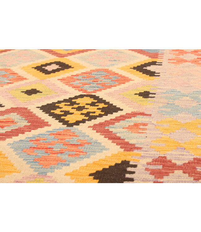 297x200cm Afghanischer orientalischer Wollteppich handgefertigter Kelim-Teppich