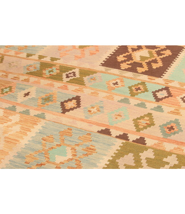 297x200cm Handwoven Traditional Kelim Area Rug Wool Carpet