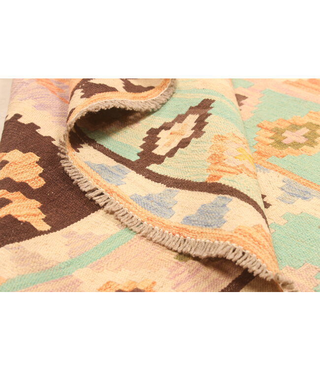 297x200cm Handwoven Traditional Kelim Area Rug Wool Carpet