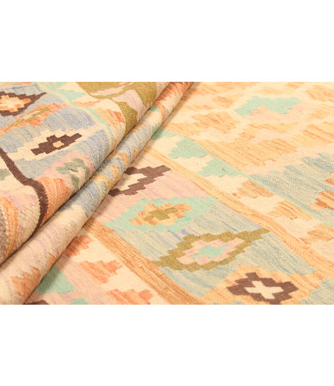 297x200cm Handwoven Traditional Kelim Area Rug Wool Carpet