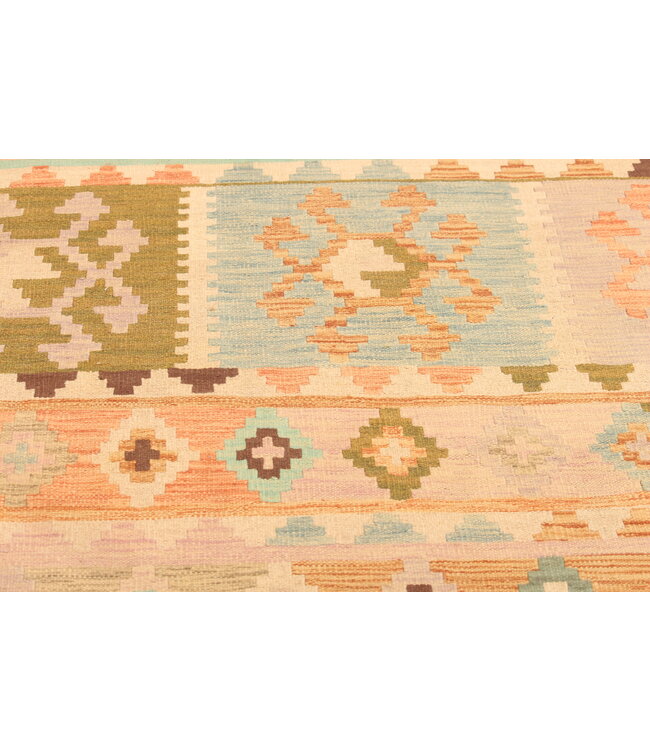 297x200cm Handgewebter Traditioneller Kelim Teppich Woll