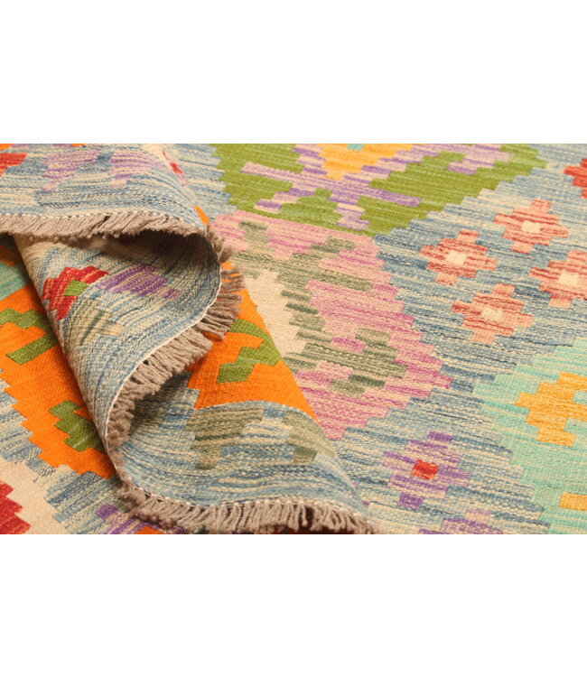 299x204cm Afghanischer orientalischer Wollteppich handgefertigter Kelim-Teppich