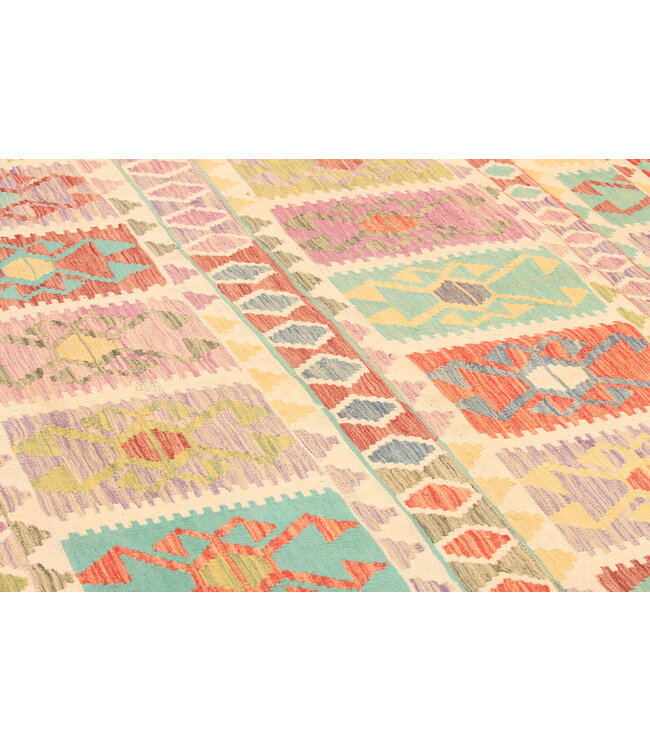 304x207cm Handgewebter Traditioneller Kelim Teppich Woll