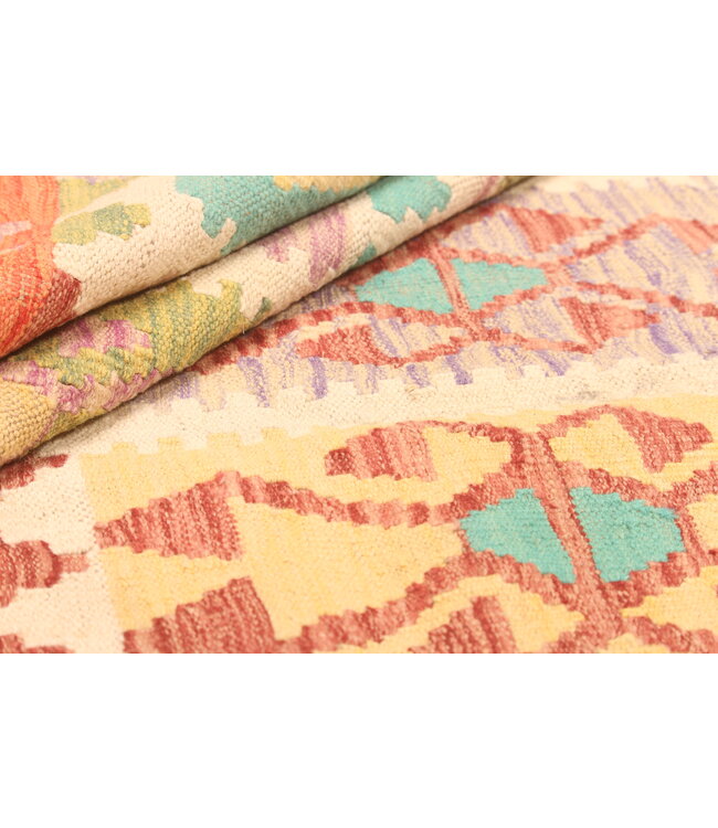 304x207cm Handwoven Traditional Kelim Area Rug Wool Carpet