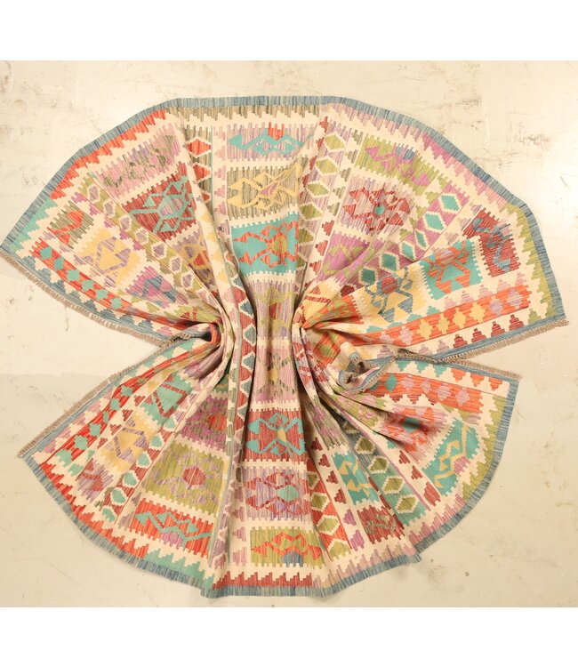 304x207cm Handwoven Traditional Kelim Area Rug Wool Carpet