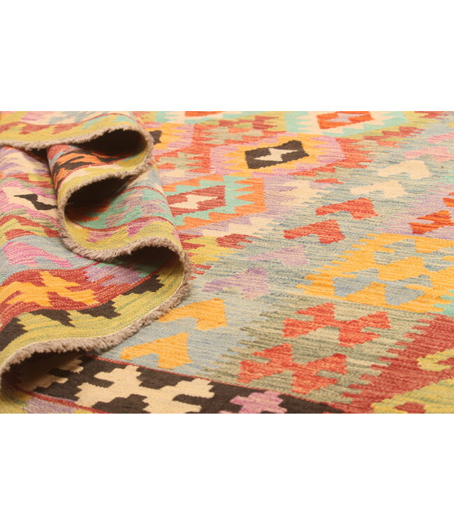 306x202cm Afghan Oriental wool carpet Handmade Kelim Rug