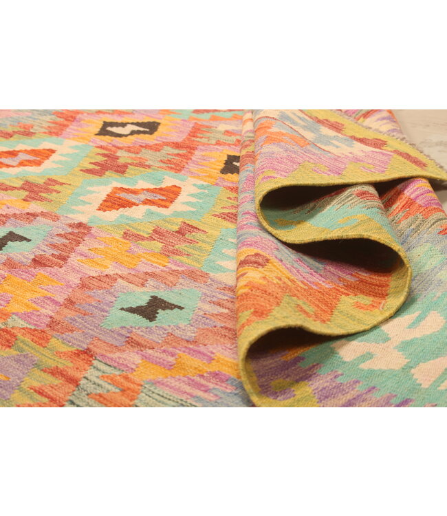 306x202cm Afghaans oosters wollen tapijt handgemaakt Kelim-kleed