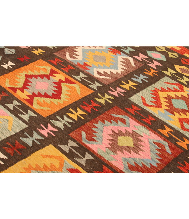 293x200cm Handgewebter Traditioneller Kelim Teppich Woll