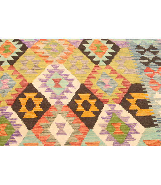 297x205cm Handwoven Traditional Kelim Area Rug Wool Carpet