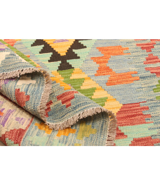 297x205cm Handgewebter Traditioneller Kelim Teppich Woll