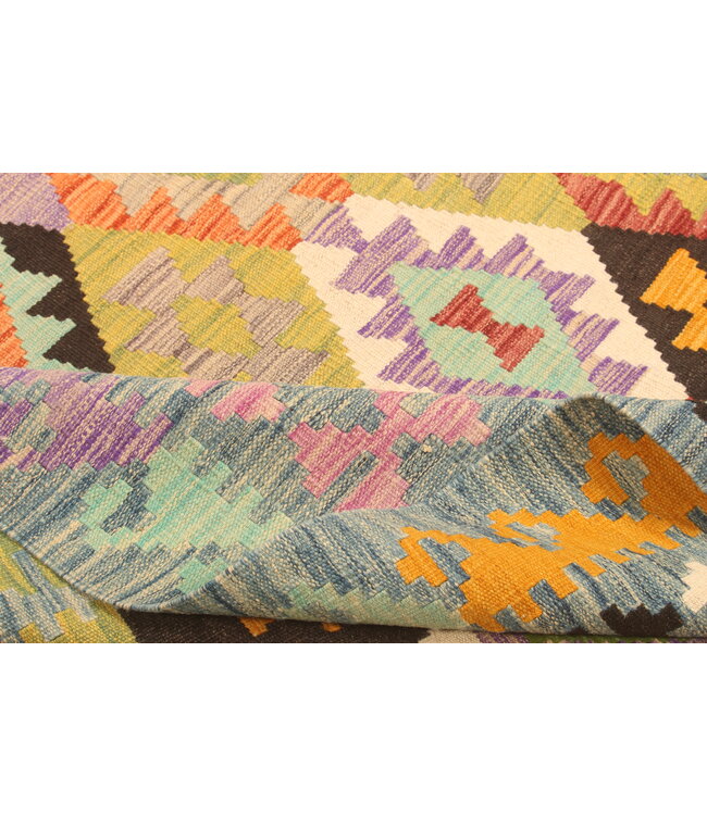 297x205cm Handwoven Traditional Kelim Area Rug Wool Carpet