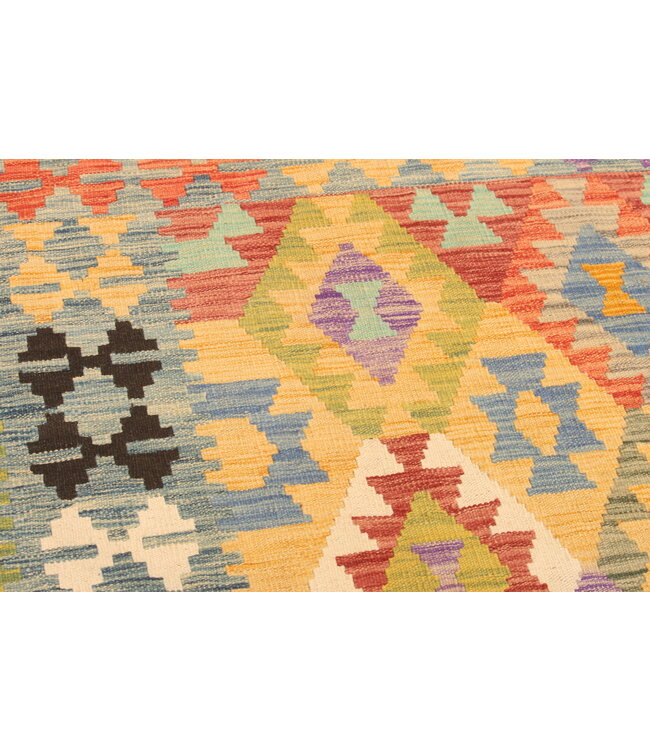 297x205cm Handgewebter Traditioneller Kelim Teppich Woll