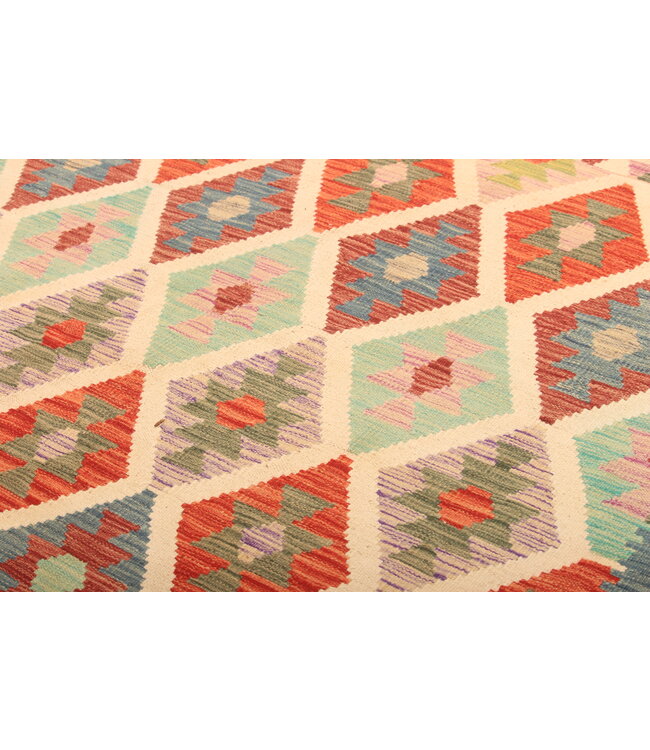 252x190cm  Afghanischer orientalischer Wollteppich handgefertigter Kelim-Teppich