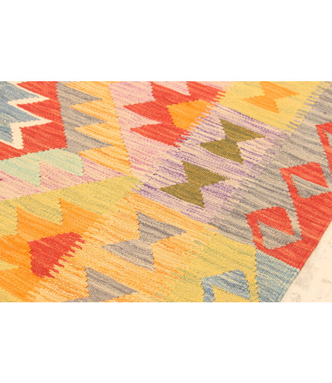 307x200cm Afghanischer orientalischer Wollteppich handgefertigter Kelim-Teppich