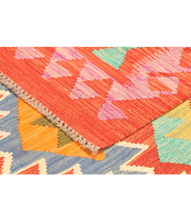 307x200cm Afghanischer orientalischer Wollteppich handgefertigter Kelim-Teppich