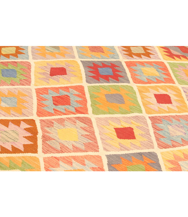 301x201cm Afghan Oriental wool carpet Handmade Kelim Rug